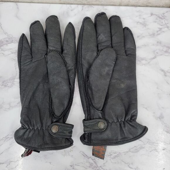 Adventure Bound Men's Vintage Black Leather Gloves Thinsulate - Picture 1 of 10